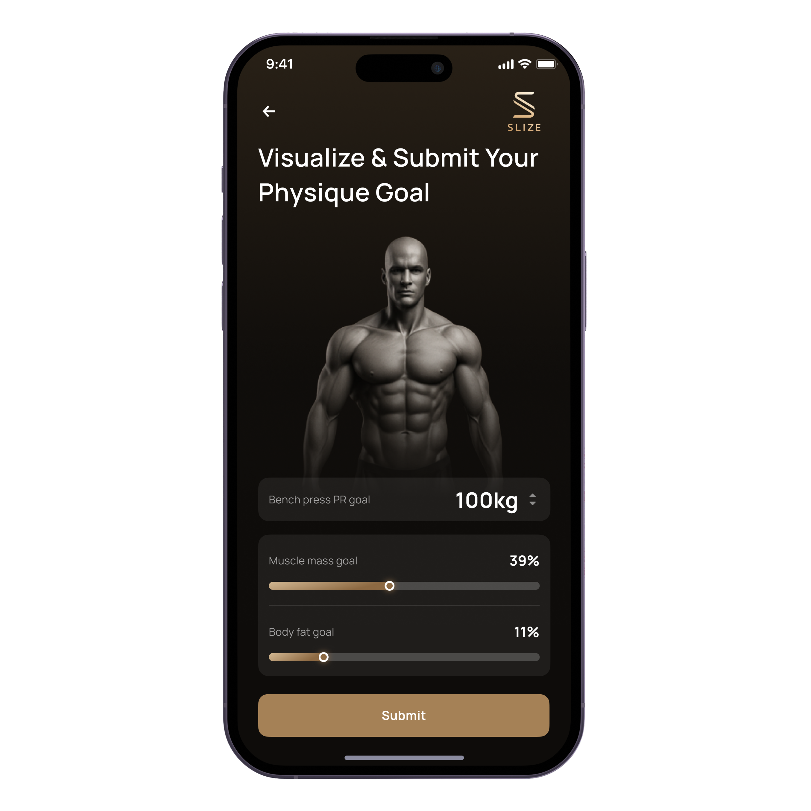 Slize app visualizing goal physique